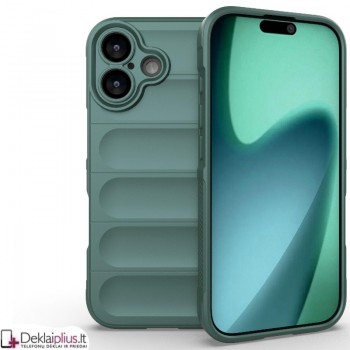 Magic Shield guminis dėklas su kameros apsauga - žalias (Apple Iphone 17)